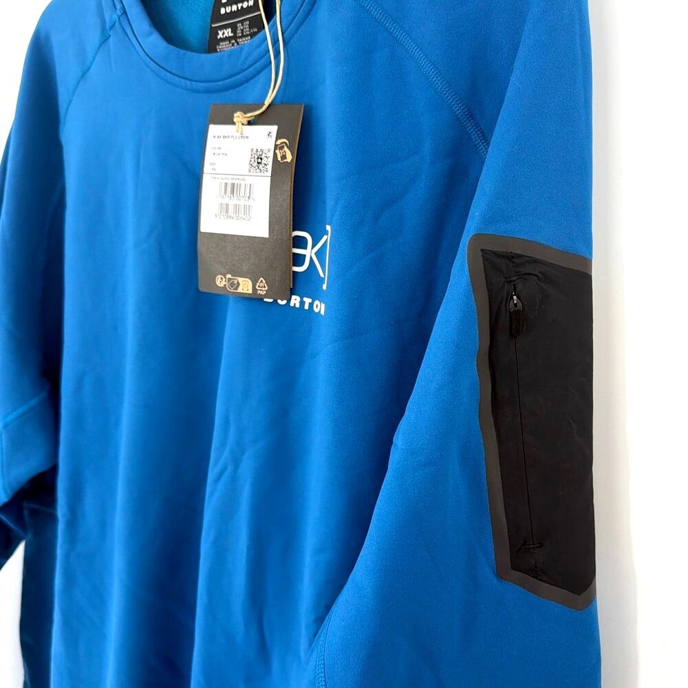Burton [ak] Blue Teal Baker Stretch Crewneck Fleece Sweatshirt Size XXL - Picture 6 of 11
